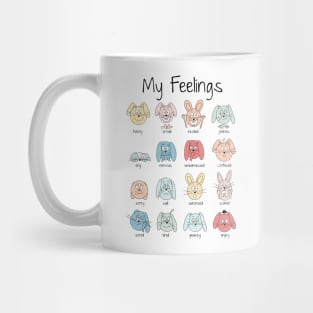 Expressions Print, Emotions Print, Feelings Print, Educational Print for Kids, Funny Bunny Print, Montessori Print, Preschool Print, Rainbow Mug